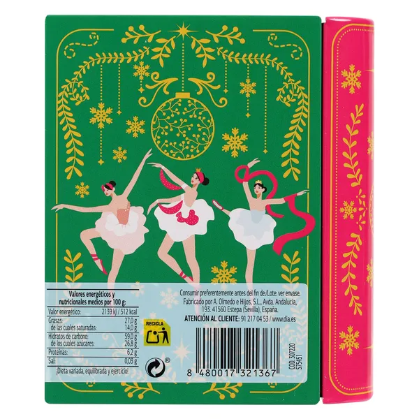 Galletas de brownie mini libro Dulce Noel Dia lata 45 g 9