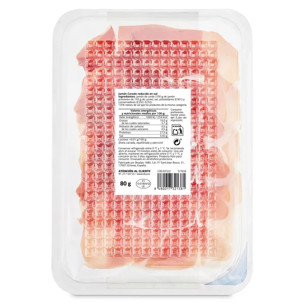 Jamón curado reducido de sal Dia Nuestra Alacena 80 g 3