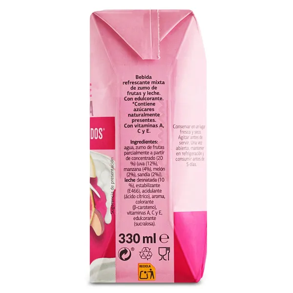 Bebida de frutas con leche melón y sandía sin azúcar Saborfera de Dia brik 3 x 330 ml 4