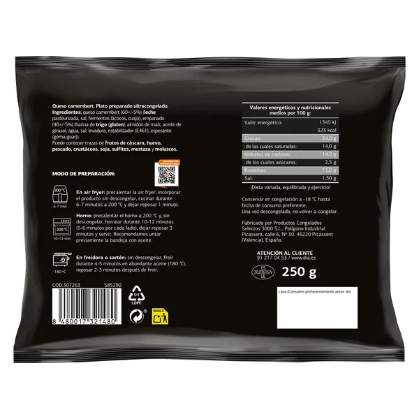 Queso Camembert empanado Al Punto Dia bolsa 250 g 2