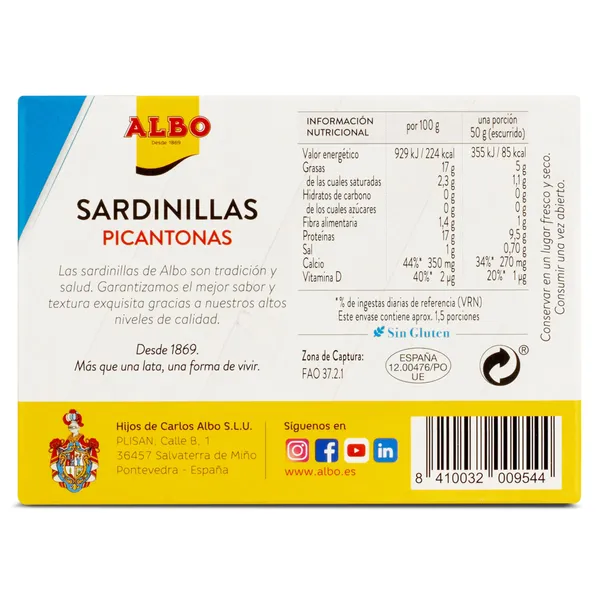Sardinas picantonas Albo lata 82 g 3