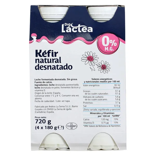 Kéfir natural desnatado Dia Láctea pack 4 x 180 g 3