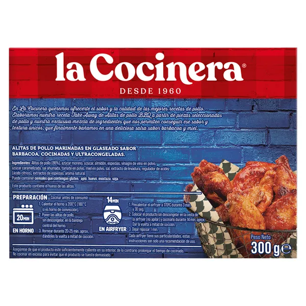 Alitas de pollo barbacoa La cocinera 300 g 2