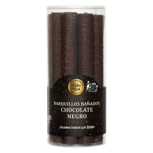 Barquillos cubiertos de chocolate negro Dulce Noel Dia caja 200 g