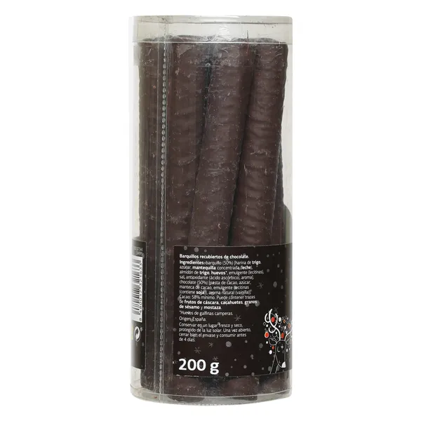 Barquillos cubiertos de chocolate negro Dulce Noel Dia caja 200 g 3