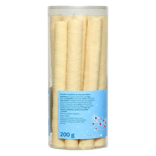 Barquillos cubiertos de chocolate blanco Dulce Noel Dia caja 200 g 3