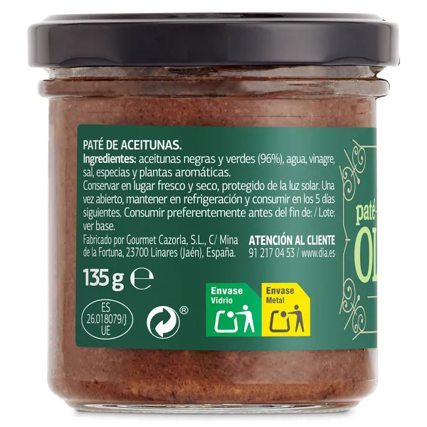 Paté olivada Dia Nuestra Alacena 135 g 2