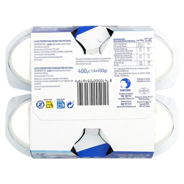 Skyr natural alto en proteínas Danone pack 4 x 100 g 4