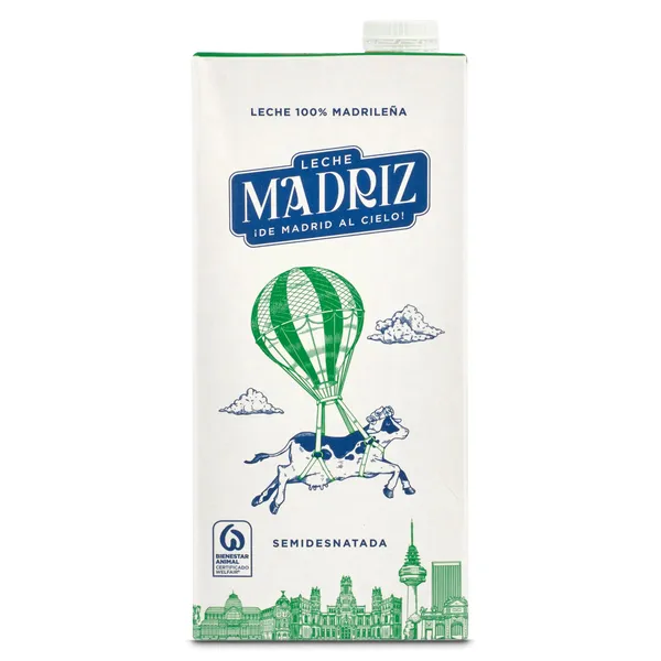 Leche semidesnatada Madriz brik 1 l 2