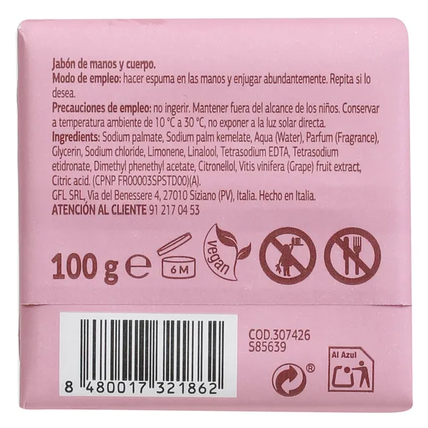 Jabón de manos uva roja Dia Imaqe 100 g 4