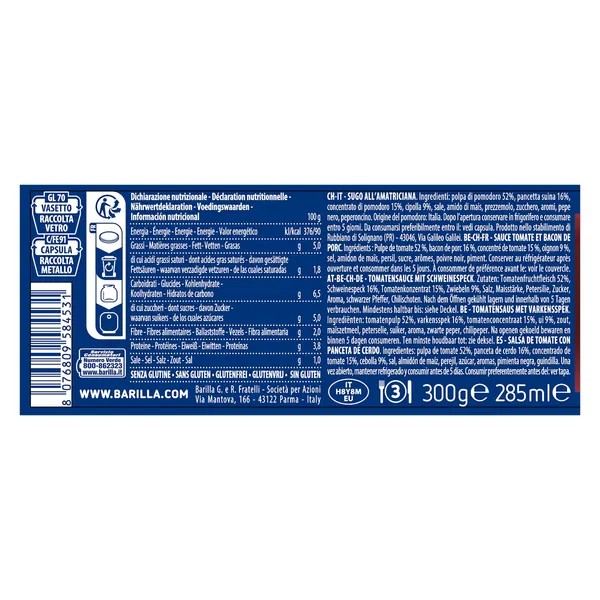 Salsa amatriciana Barilla 300 g 2
