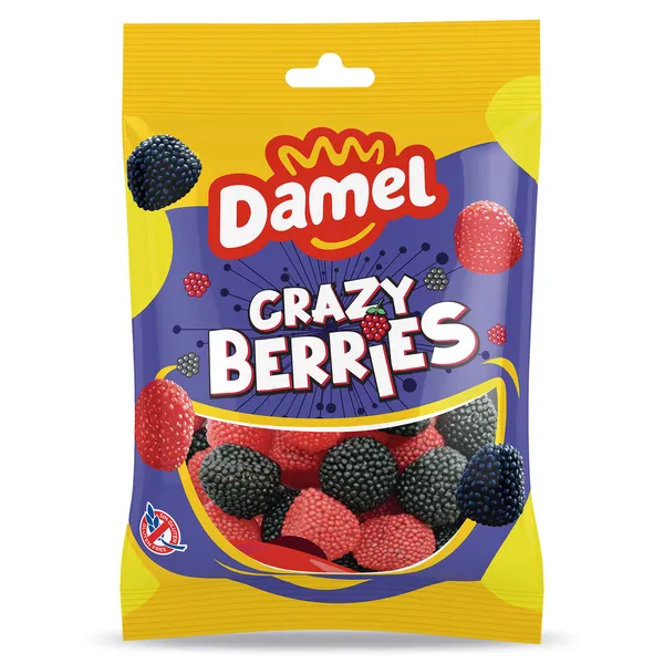 Golosinas crazy berries Damel bolsa 135 g