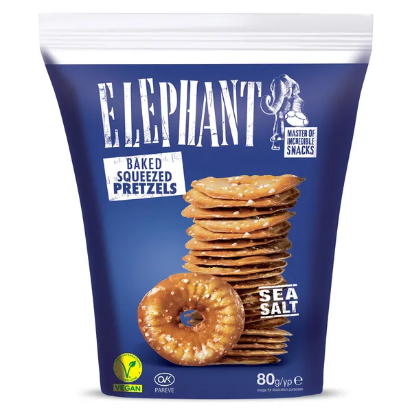 Pretzels con sal marina Elephant 80 g 2