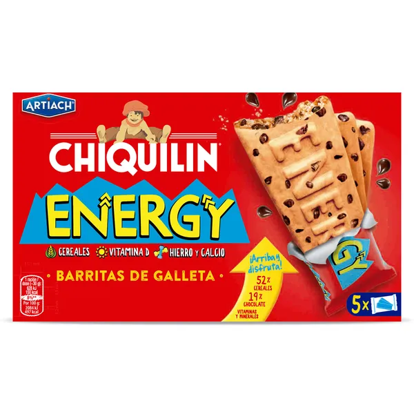 Galletas con chocolate energy Artiach Chiquilin caja 150 g 2