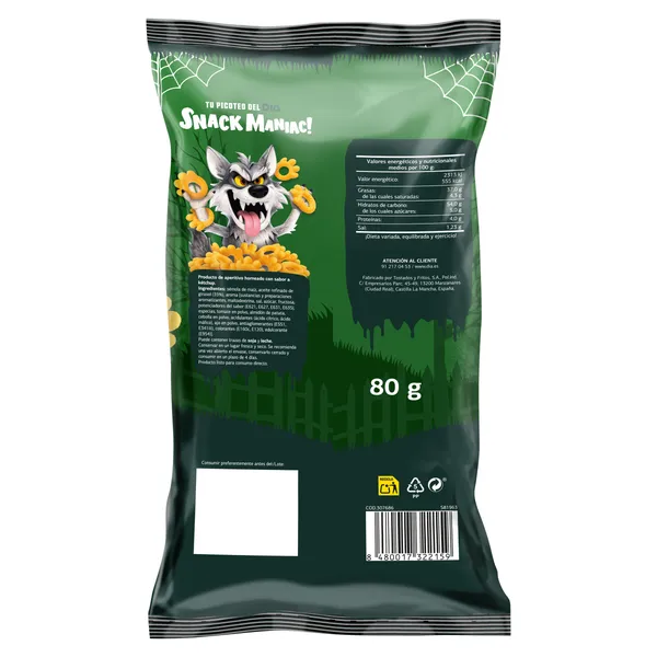 Zarpazos sabor ketchup Snack Maniac de Dia bolsa 80 g 2