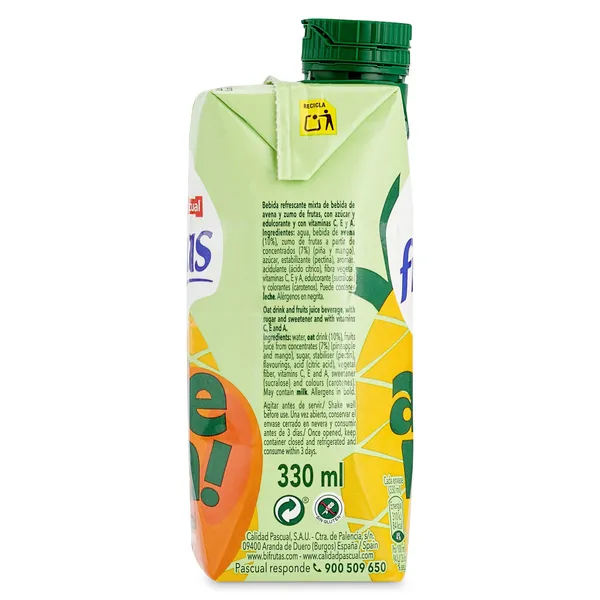 Bifrutas tropical con avena Pascual pack 3 x 330 ml 3