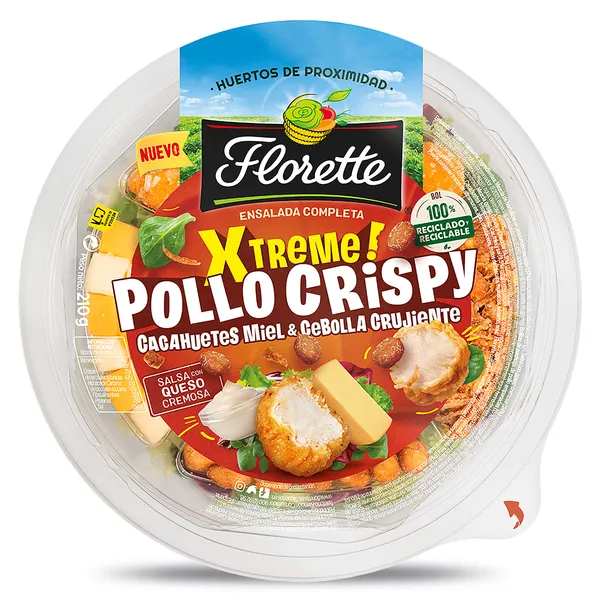 Ensalada Xtreme pollo crispy Florette bandeja 210 g 2