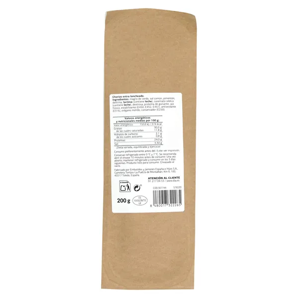 Chorizo ya cortado Dia Nuestra Alacena 200 g 3
