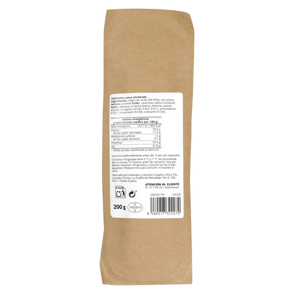 Salchichón ya cortado Dia Nuestra Alacena 200 g 3