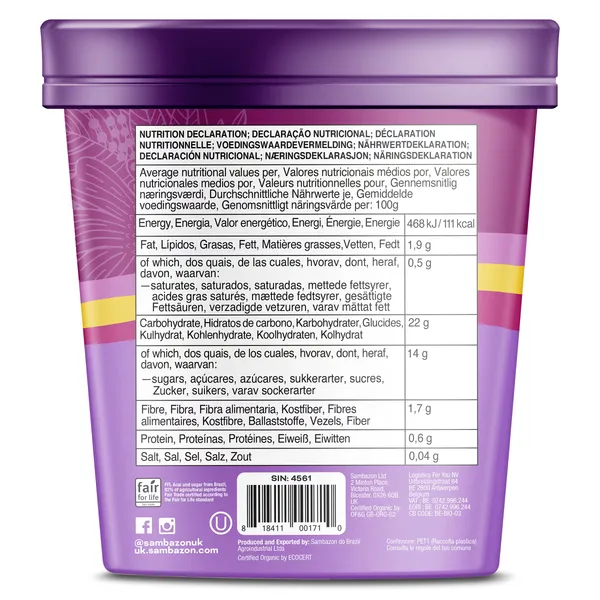 Helado de açai Sambazon tarrina 380 g 3