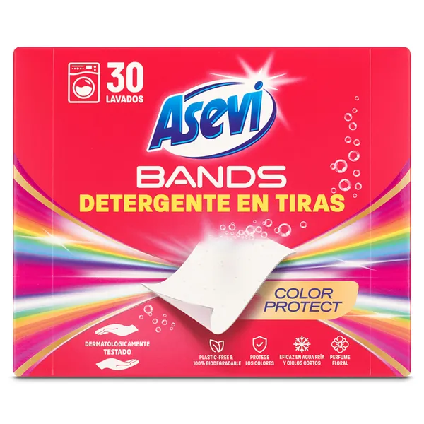 Detergente en tiras color protect Asevi 30 lavados 2