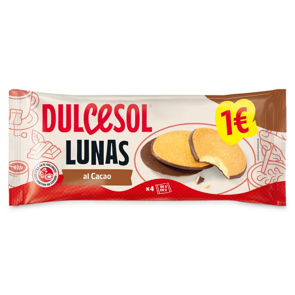 Lunas al cacao Dulcesol bolsa 90 g