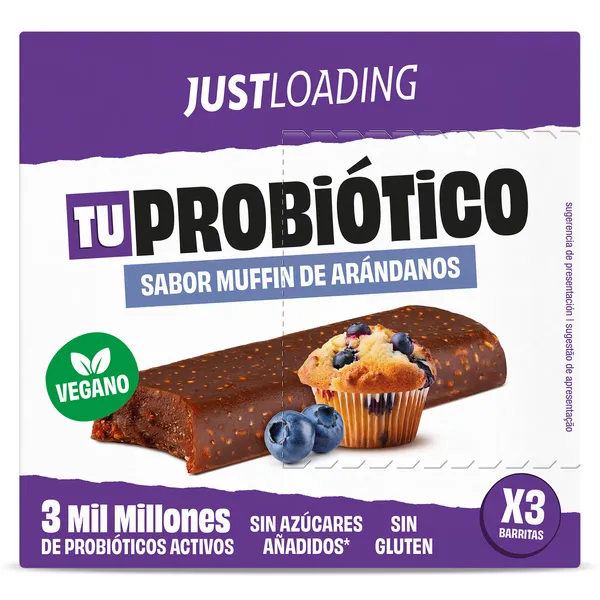 Barritas energéticas sabor muffin de arándanos con probióticos Just loading caja 105 g 2