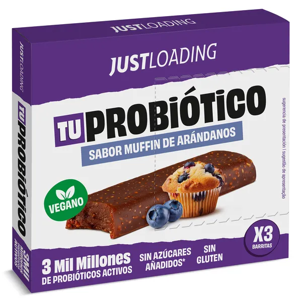 Barritas energéticas sabor muffin de arándanos con probióticos Just loading caja 105 g