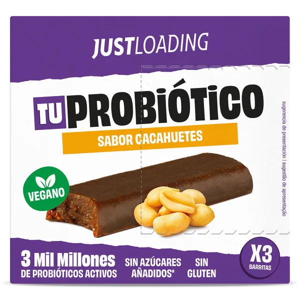 Barritas energéticas sabor cacahuete con probióticos Just loading 105 g 2