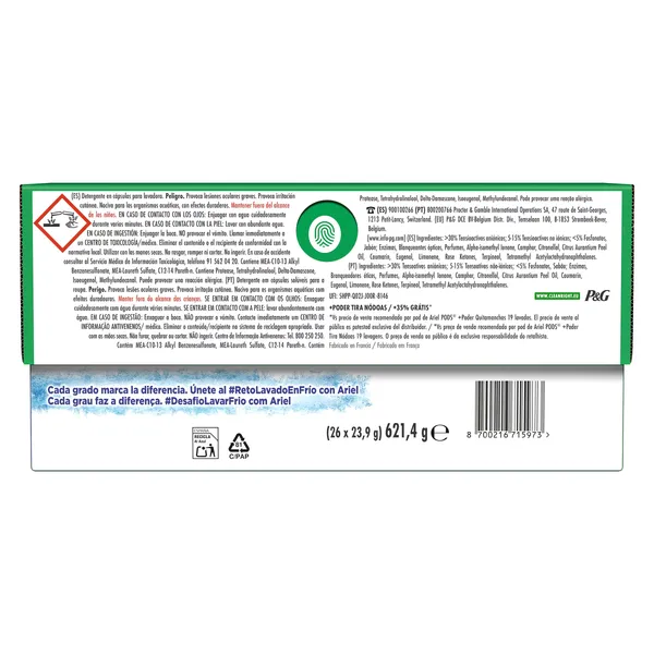 Detergente en cápsulas quitamanchas Ariel 26 lavados 3