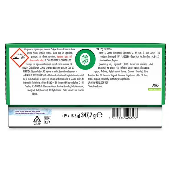 Detergente en cápsulas todo en uno Ariel 18 lavados 3