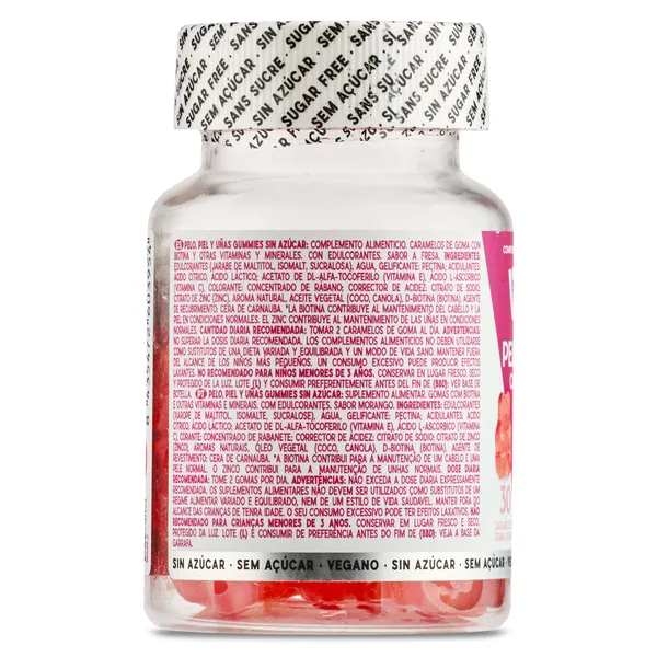 Gominolas para pelo, piel y uñas Vitaldin frasco 30 unidades 3