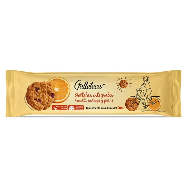 Galletas integrales muesli, naranja y pasas Galleteca de Dia 120 g 2