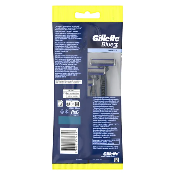 Maquinilla de afeitar 3 hojas smooth Gillette Blue 3 bolsa 6 unidades 2