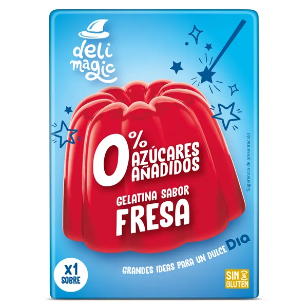 Gelatina de fresa 0% azúcar añadido Dia Delimagic 28 g 2