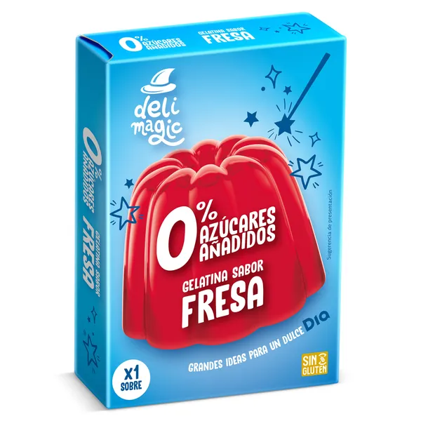 Gelatina de fresa 0% azúcar añadido Dia Delimagic 28 g 3