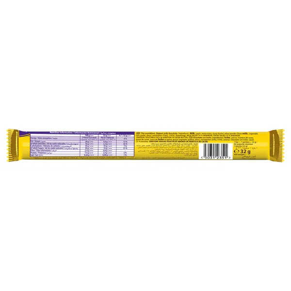 Barrita de chocolate con leche flake Cadbury bolsa 32 g 2
