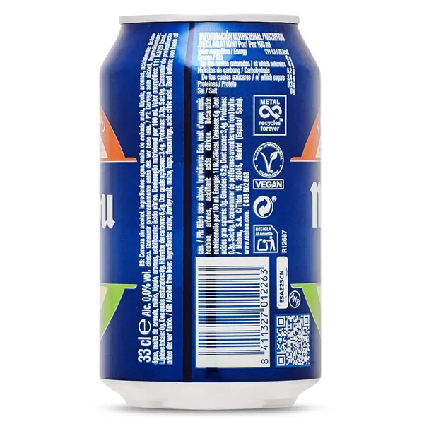 Cerveza tostada 0,0% alcohol sin gluten Mahou lata 33 cl 2