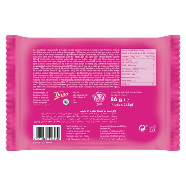 Ambrosías recubiertas de chocolate con leche Tirma bolsa 86 g 2