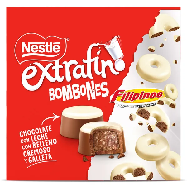 Bombones de chocolate con leche con relleno de galleta Filipinos Nestlé Extrafino caja 113 g 2
