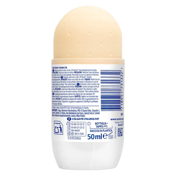 Desodorante roll-on dermo sensitive 72h Sanex 50 ml 3
