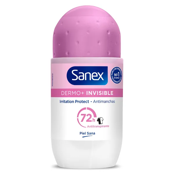Desodorante roll-on dermo invisible 72h Sanex 50 ml 2