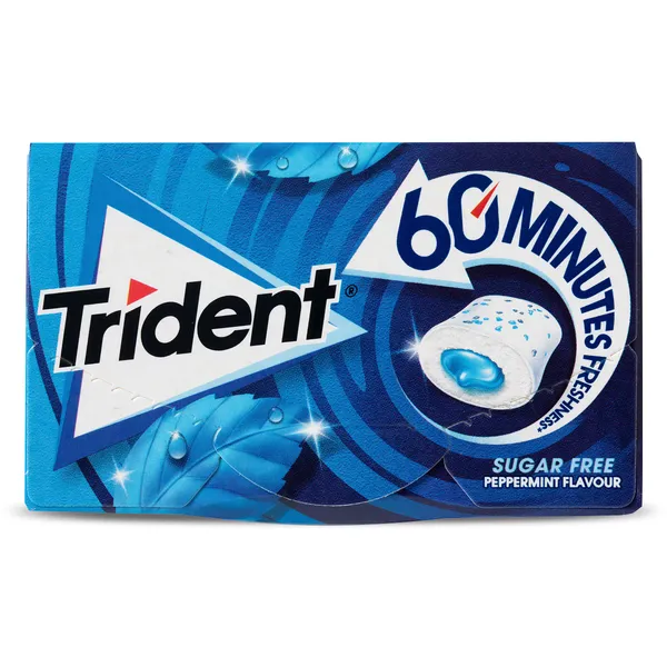 Chicles sabor menta 60 minutos sin azúcar Trident caja 22 g