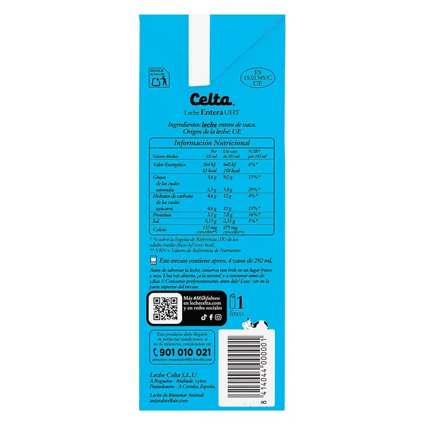 Leche entera Celta brik 1 l 3