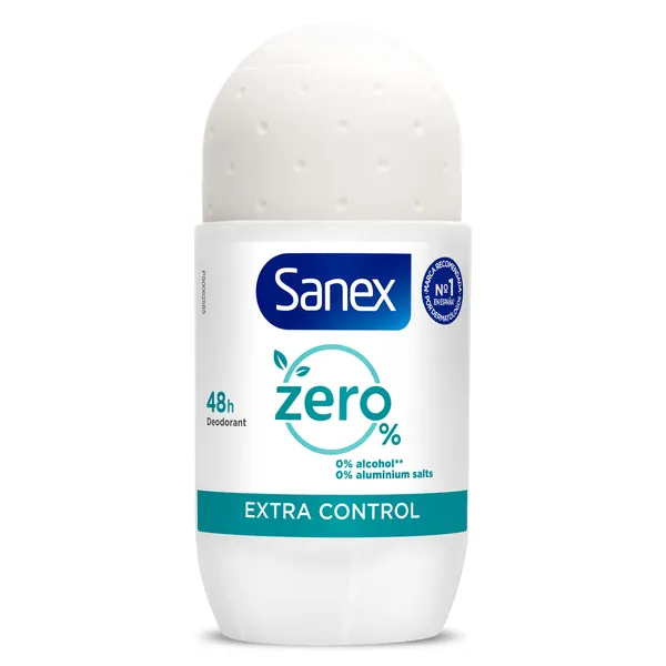 Desodorante roll-on zero% extra control 48h Sanex 50 ml 2