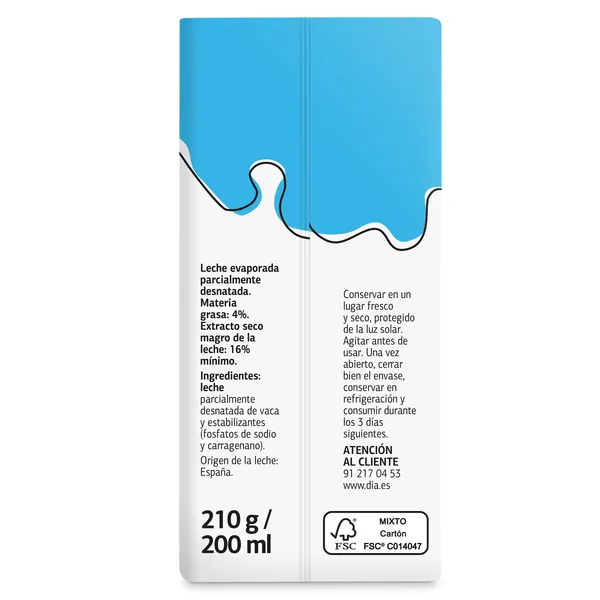 Leche evaporada Dia Láctea 3 x 200 ml 6