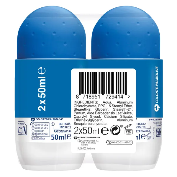 Desodorante roll-on dermo extra control pack 2 Sanex 100 ml 3