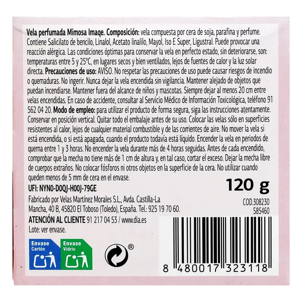 Vela perfumada mimosa Dia Imaqe 1 unidad 7