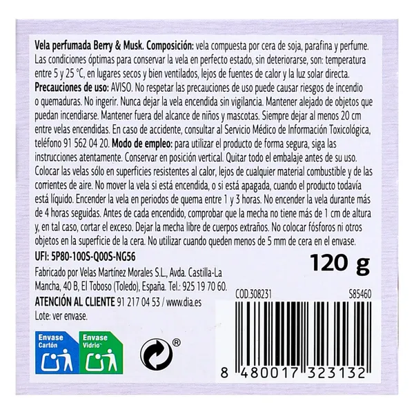 Vela perfumada berry & musk Dia Imaqe 1 unidad 8