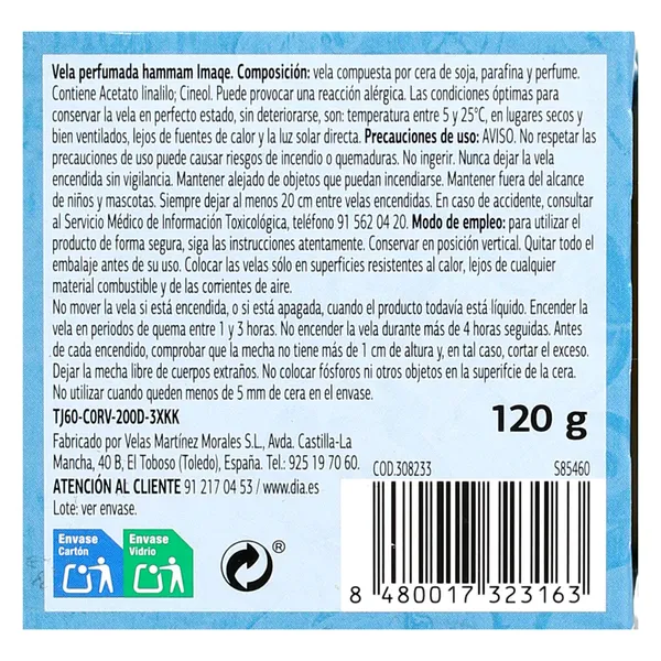 Vela perfumada hamman Dia Imaqe 1 unidad 8